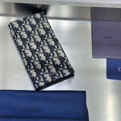 1:1 Replica Dior Long Vertical Wallet Beige/Black Oblique Jacquard Long Dior Wallet Knockoff