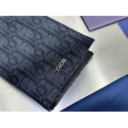 1:1 Replica Dior Oblique Jacquard Long Bifold Wallet Black Knockoff