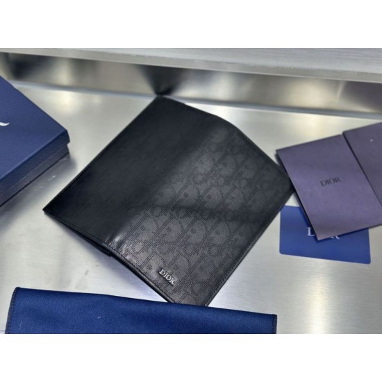 1:1 Replica Dior Oblique Galaxy Long Bifold Wallet Black Knockoff
