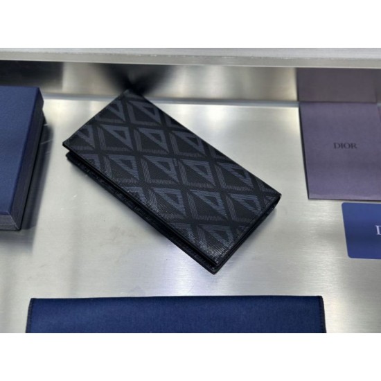 1:1 Replica Dior Long Vertical Wallet with CD Diamond Motif Knockoff