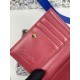 1:1 Replica Lady Dior Card Holder with Flap and Iconic Cannage Stitching Red Knockoff