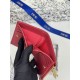 1:1 Replica Lady Dior Card Holder with Flap and Iconic Cannage Stitching Red Knockoff