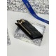 1:1 Replica Lady Dior Card Holder with Flap and Iconic Cannage Stitching Black Knockoff