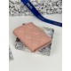 1:1 Replica Dior Caro Dahlia Wallet Soft Cannage Calfskin Pink Knockoff