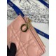 1:1 Replica Dior Caro Dahlia Wallet Soft Cannage Calfskin Pink Knockoff