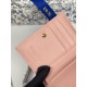 1:1 Replica Dior Caro Dahlia Wallet Soft Cannage Calfskin Pink Knockoff