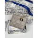 1:1 Replica Lady Dior Card Holder with Flap and Iconic Cannage Stitching Gray Knockoff