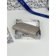 1:1 Replica Lady Dior Card Holder with Flap and Iconic Cannage Stitching Gray Knockoff
