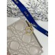 1:1 Replica Lady Dior Card Holder with Flap and Iconic Cannage Stitching Gray Knockoff