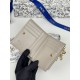 1:1 Replica Lady Dior Card Holder with Flap and Iconic Cannage Stitching Gray Knockoff