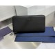 1:1 Replica Dior CD Icon long zip-around wallet black grained calfskin Knockoff