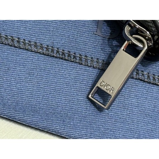 1:1 Replica Dior CD Icon long zip-around wallet black grained calfskin Knockoff
