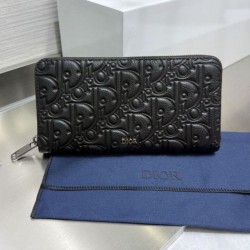 1:1 Replica Dior Gravity long zip-around wallet black Knockoff