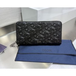 1:1 Replica Dior Gravity long zip-around wallet black Knockoff