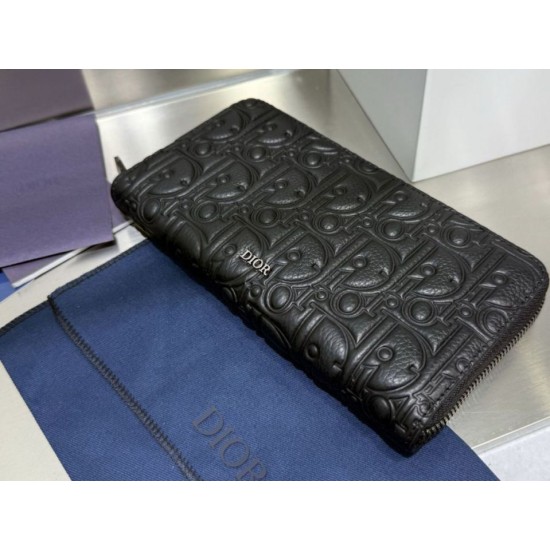 1:1 Replica Dior Gravity long zip-around wallet black Knockoff