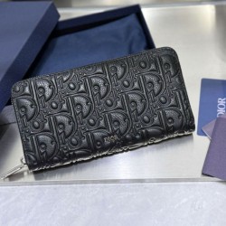 1:1 Replica Dior Gravity long zip-around wallet black Knockoff