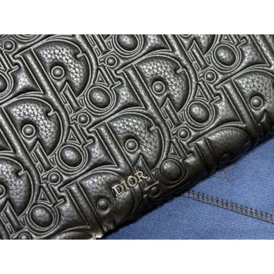 1:1 Replica Dior Gravity long zip-around wallet black Knockoff