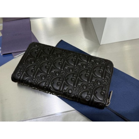 1:1 Replica Dior Gravity long zip-around wallet black Knockoff