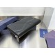 1:1 Replica Dior Saddle long zip-around wallet black grained calfskin Knockoff