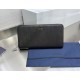 1:1 Replica Dior oblique jacquard zip-around wallet black Knockoff