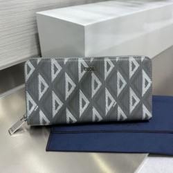 AAA Replica Dior diamond-studded canvas zip-around wallet gray 1:1 Replica Dior diamond-studded canvas zip-around wallet gray Knockoff