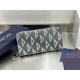 1:1 Replica Dior diamond-studded canvas zip-around wallet gray Knockoff