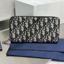 AAA Replica Dior oblique jacquard zip-around wallet beige/black 1:1 Replica Dior oblique jacquard zip-around wallet beige/black Knockoff