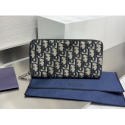 AAA Replica Dior oblique jacquard zip-around wallet beige/black 1:1 Replica Dior oblique jacquard zip-around wallet beige/black Knockoff