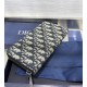 1:1 Replica Dior oblique jacquard zip-around wallet beige/black Knockoff