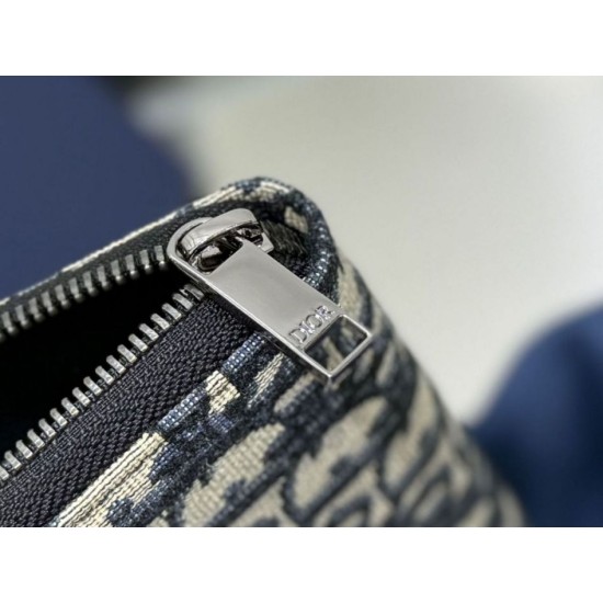 1:1 Replica Dior oblique jacquard zip-around wallet beige/black Knockoff