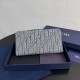 1:1 Replica Dior Saddle Oblique jacquard zip-around wallet gray Knockoff