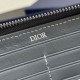 1:1 Replica Dior Saddle Oblique jacquard zip-around wallet gray Knockoff