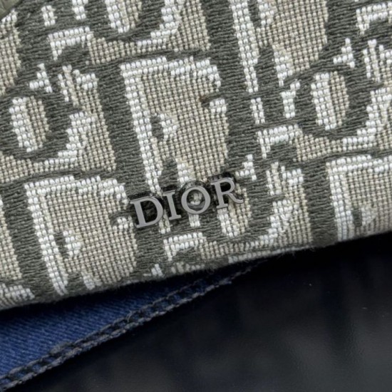 1:1 Replica Dior Saddle Oblique jacquard zip-around wallet black Knockoff
