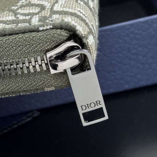1:1 Replica Dior Saddle Oblique jacquard zip-around wallet black Knockoff