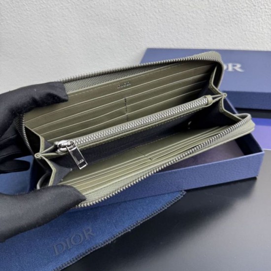 1:1 Replica Dior Saddle Oblique jacquard zip-around wallet black Knockoff