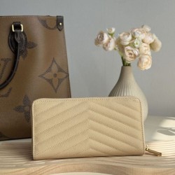 1:1 Replica YSL Saint Laurent Monogram Continental zip-around wallet apricot Knockoff