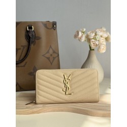1:1 Replica YSL Saint Laurent Monogram Continental zip-around wallet apricot Knockoff