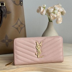 1:1 Replica YSL Wallet Saint Laurent Monogram Continental Zip Around Wallet Pink Knockoff