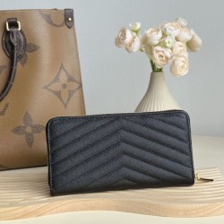 AAA Replica YSL Saint Laurent Monogram Continental Zip Around Wallet Black and Gold 1:1 Replica YSL Saint Laurent Monogram Continental Zip Around Wallet Black and Gold Knockoff