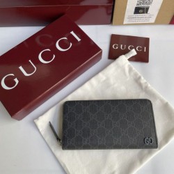 1:1 Replica Gucci GG Interior Zip Around Wallet 856562 Black Knockoff