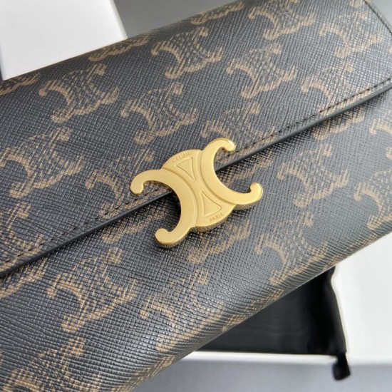 1:1 Replica Celine Large Canvas Wallet with Triumph Clasp Knockoff