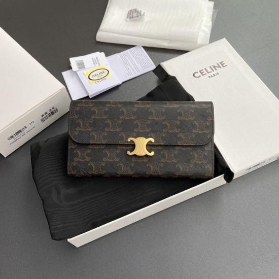 1:1 Replica Celine Large Canvas Wallet with Triumph Clasp Knockoff