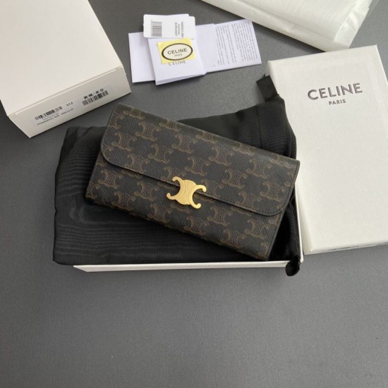1:1 Replica Celine Large Canvas Wallet with Triumph Clasp Knockoff