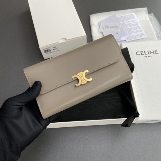 1:1 Replica Celine Large Triomphe Wallet Pebbles Knockoff