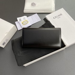 1:1 Replica Celine Large Triomphe Wallet Black Knockoff