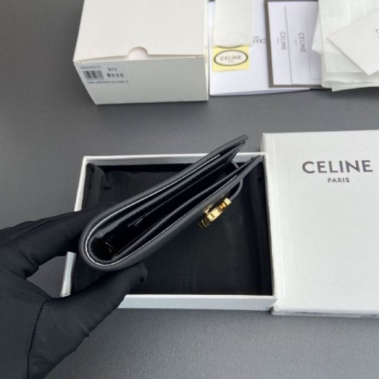 1:1 Replica Celine Medium Crossbody Wallet Nino Black Knockoff