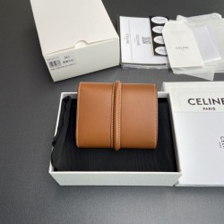 1:1 Replica CELINE 16 Small Tri-Fold Wallet Satin Calfskin Brown Knockoff