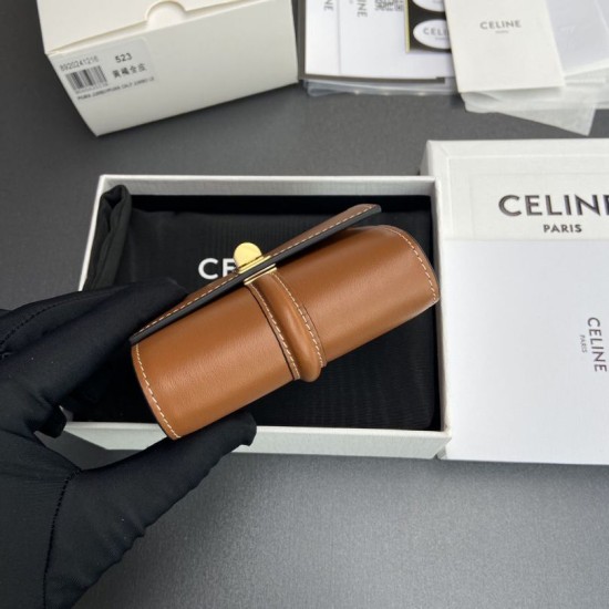 1:1 Replica CELINE 16 Small Tri-Fold Wallet Satin Calfskin Brown Knockoff