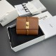 1:1 Replica CELINE 16 Small Tri-Fold Wallet Satin Calfskin Brown Knockoff