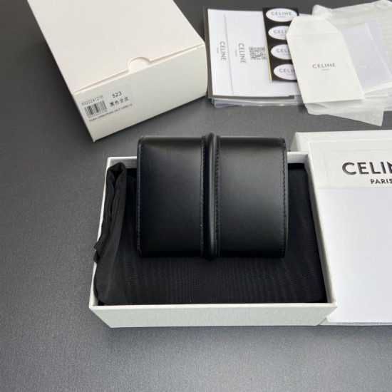 1:1 Replica CELINE 16 Small Tri-Fold Wallet Satin Calfskin Black Knockoff
